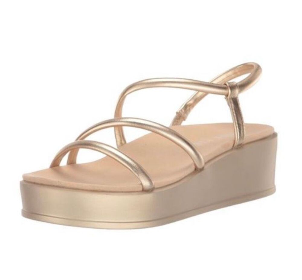 Anne Klein Vie Flatform Sandals Platinum Size 8.5 NIB